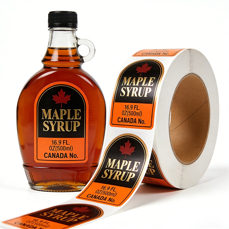 Printed Waterproof Syrup Bottle Labels for Food Packaging