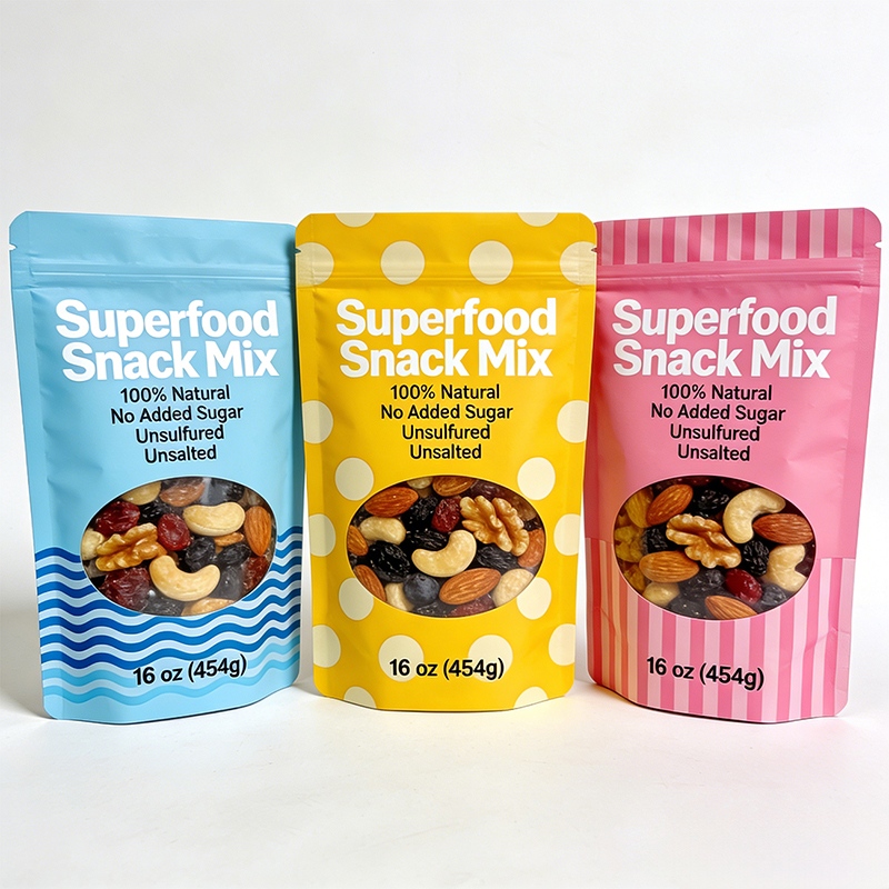 Resealable Stand-Up Pouches for Snack Packaging Wholesale