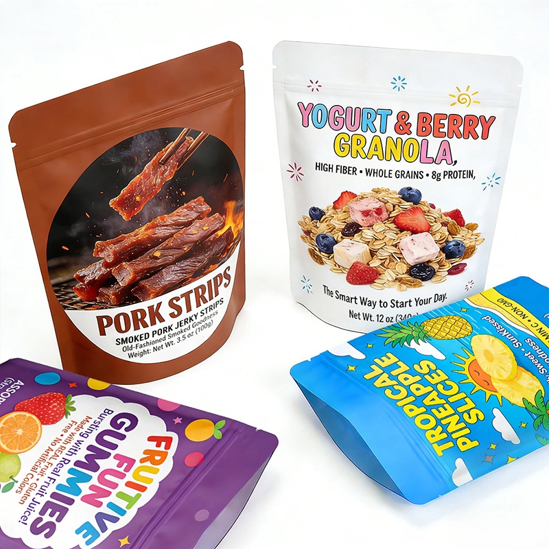 Resealable Stand-Up Pouches for Snack Packaging Wholesale