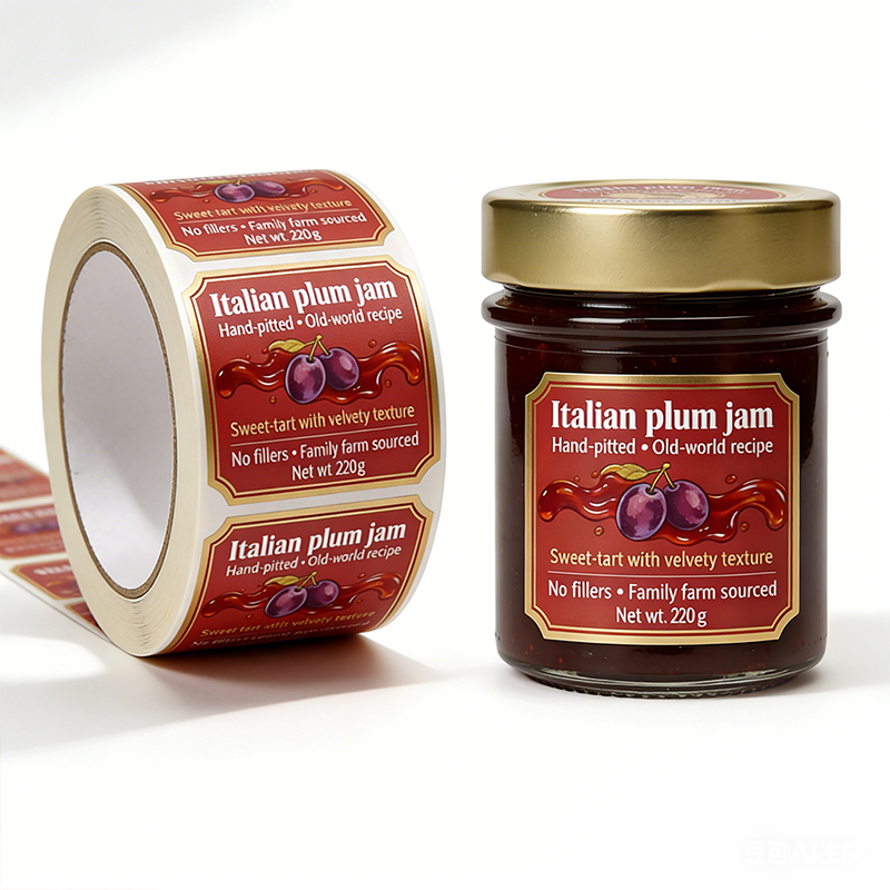 Bright Silver BOPP Jam Jar Labels Wholesale