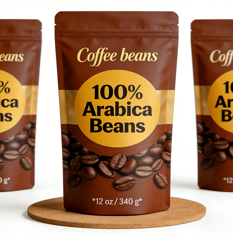 Custom Coffee Stand-Up Pouches with One-Way Degassing Valve