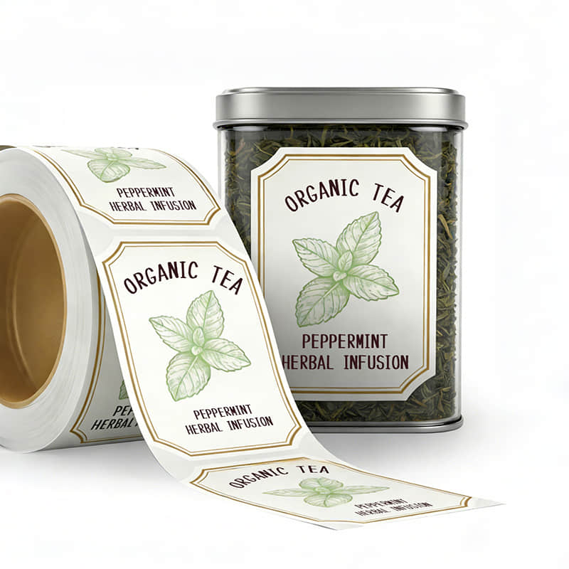 Waterproof Tea Packaging Label Stickers for Food Packaging