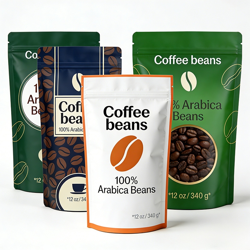 Custom Coffee Stand-Up Pouches with One-Way Degassing Valve