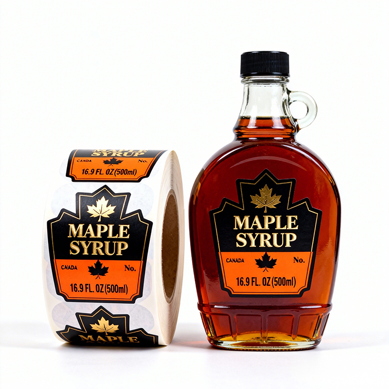 Printed Waterproof Syrup Bottle Labels for Food Packaging
