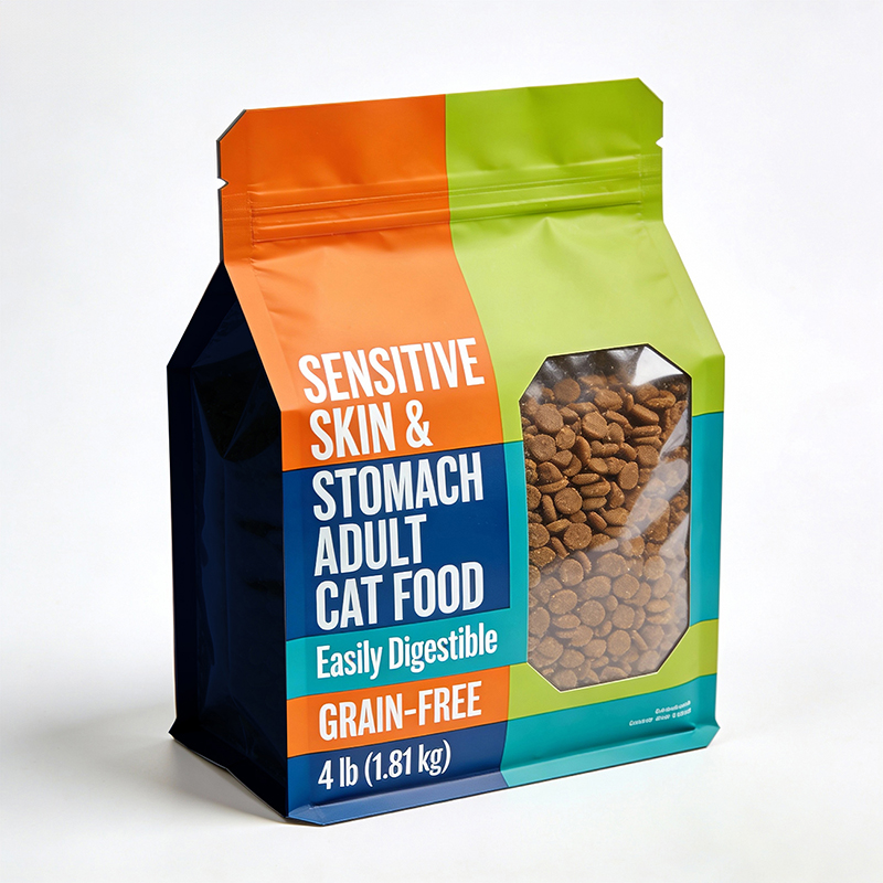 Flat Bottom Pet Food Packaging Pouches with Custom Printing