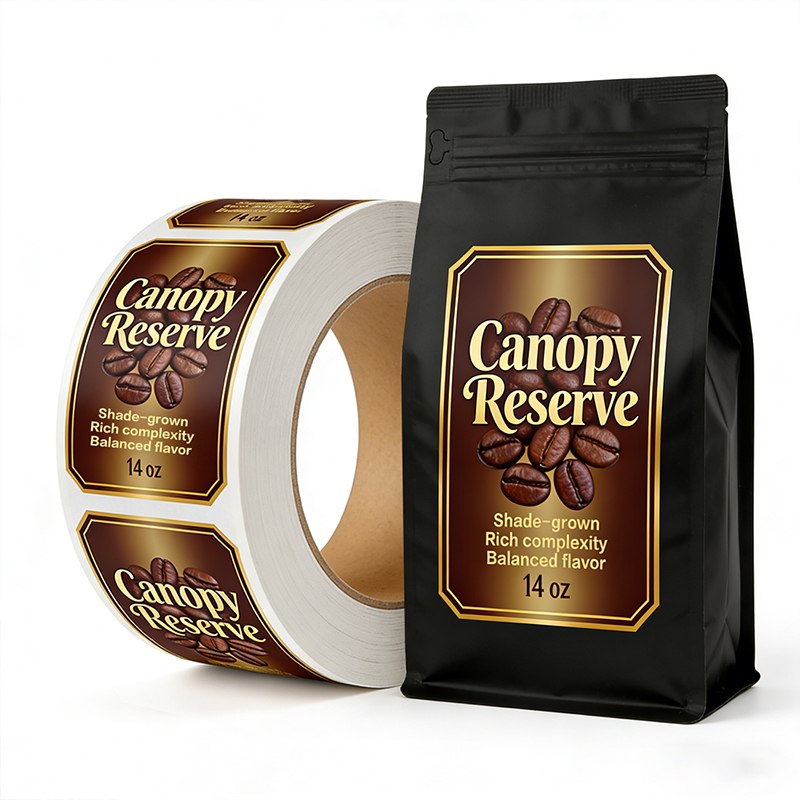 Custom Coffee Bag Labels for Packaging Solutions