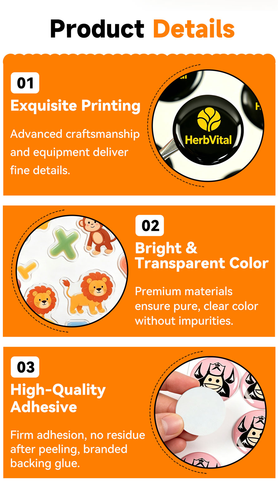 Professional epoxy sticker manufacturer production samples