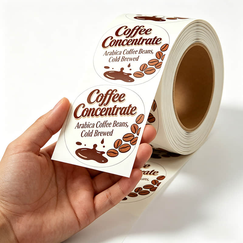 Custom Coffee Bag & Jar Roll Labels Printing Supplier