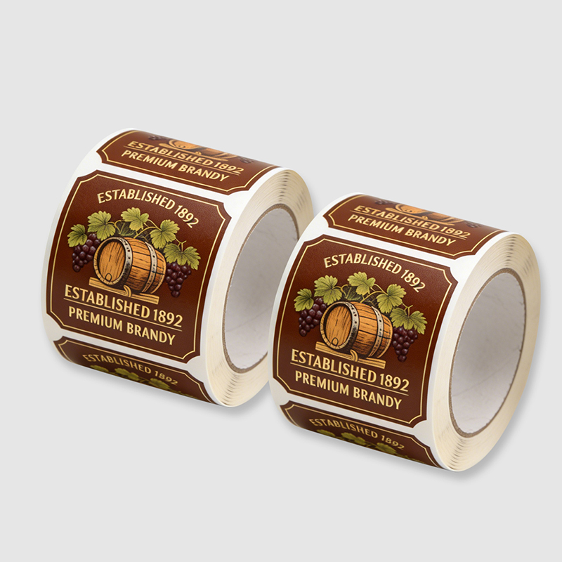 Textured Paper Brandy Bottle Label Stickers Wholesale