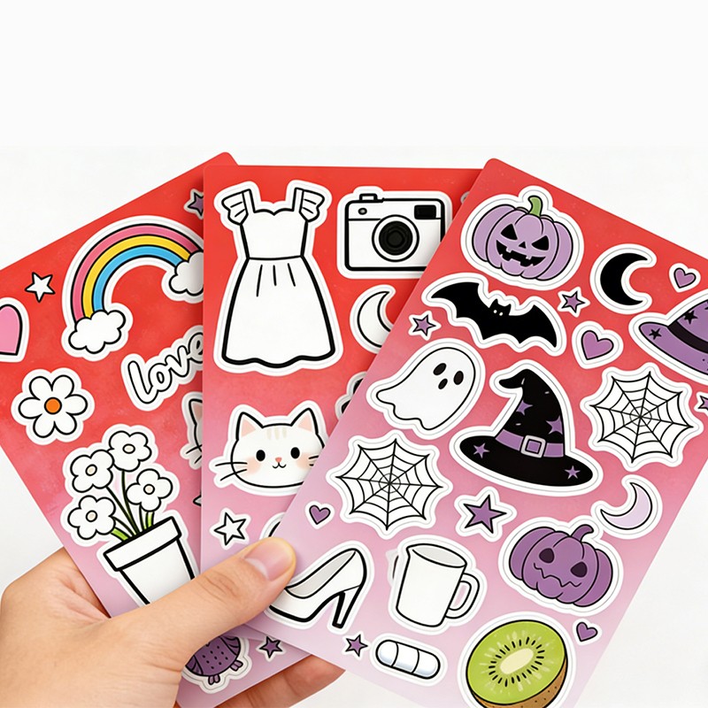 Wholesale Waterproof Kiss-Cut Die-Cut Sticker Sheets
