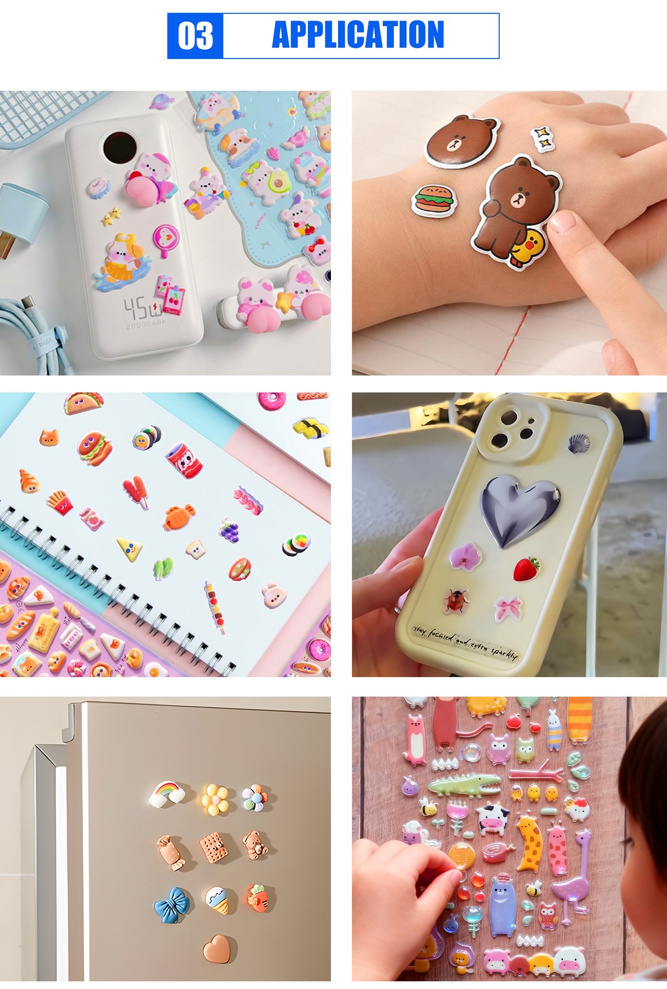 Bulk packaging of puffy stickers for children wholesale distribution
