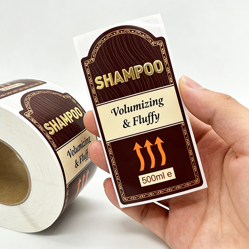 Custom Waterproof Shampoo Bottle Labels for Cosmetic Packaging