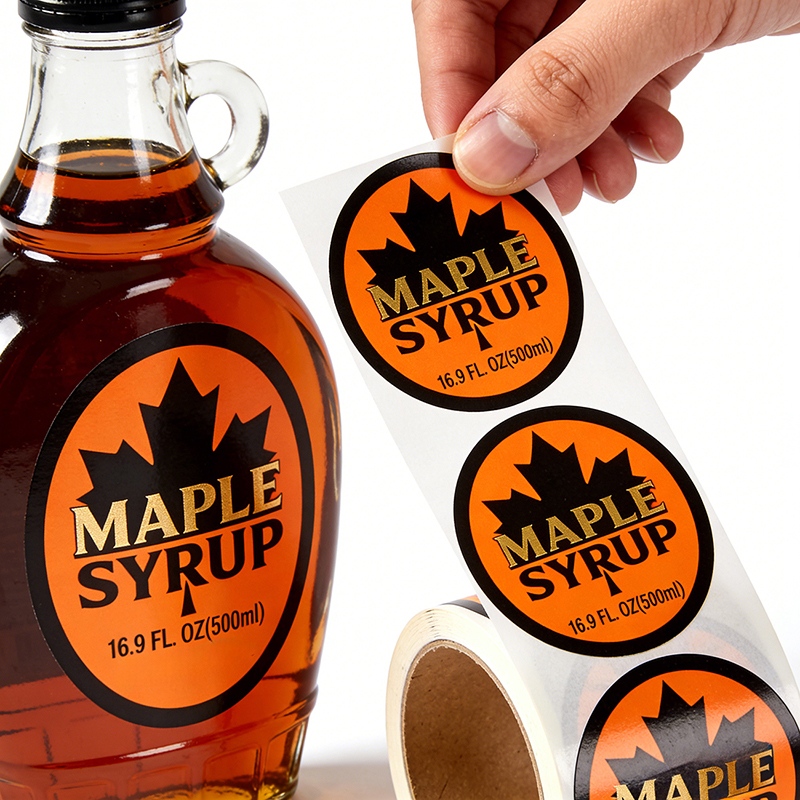 Printed Waterproof Syrup Bottle Labels for Food Packaging