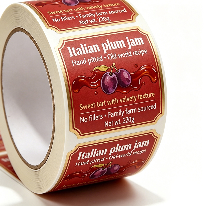 Bright Silver BOPP Jam Jar Labels Wholesale