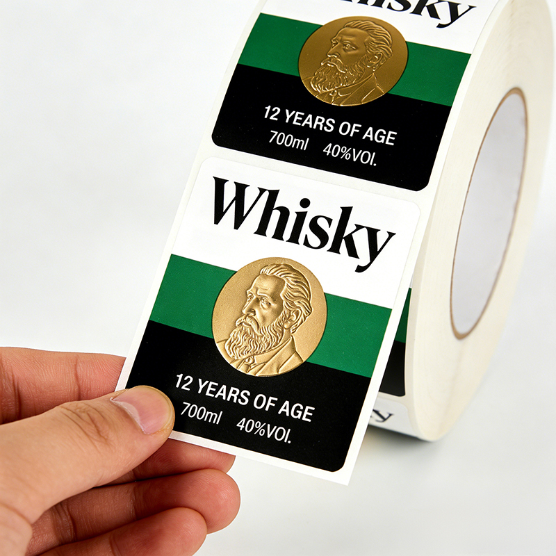 Whiskey Bottle Labels with Embossing Effect Wholesale