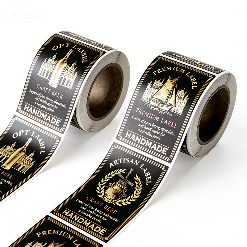 Craft Beer Bottle Labels with Gold Foil & 3D Embossing