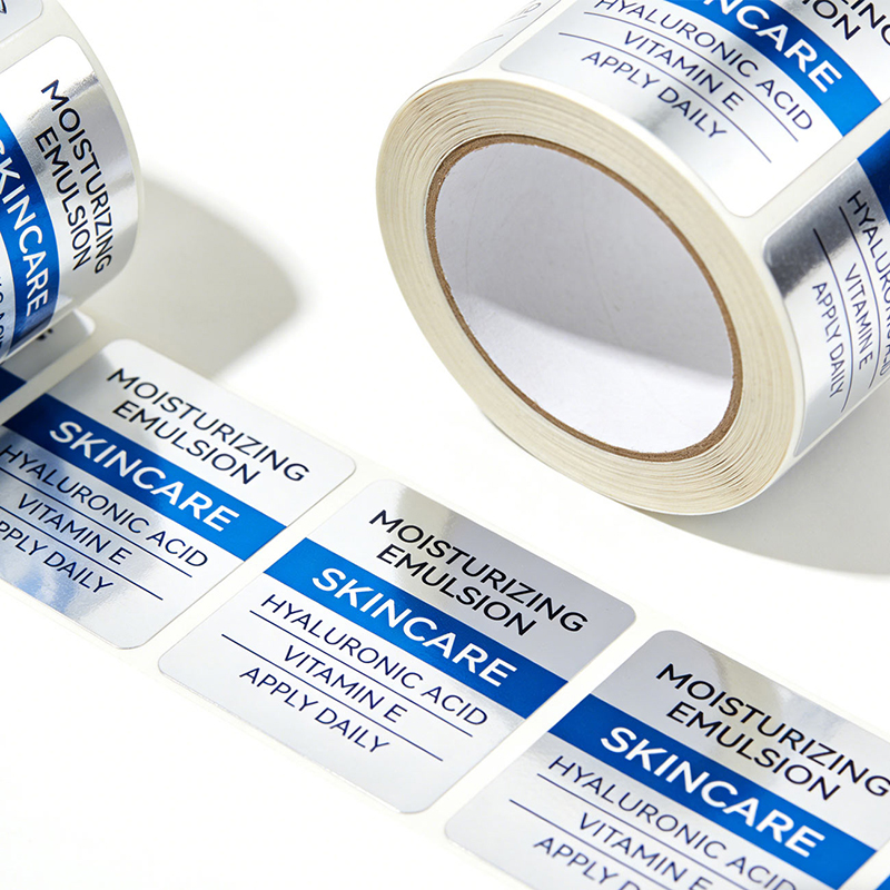 Silver BOPP Skincare Lotion Bottle Label Stickers Supplier