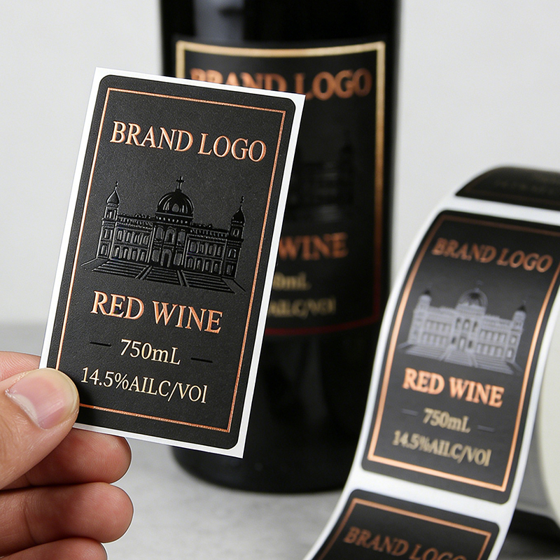 Premium Paper Wine Labels with Gold Foil & UV Finish