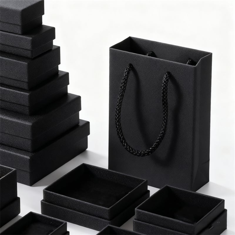 Jewelry package box cardboard or kraft paper options for shipping and retail presentation of jewelry items