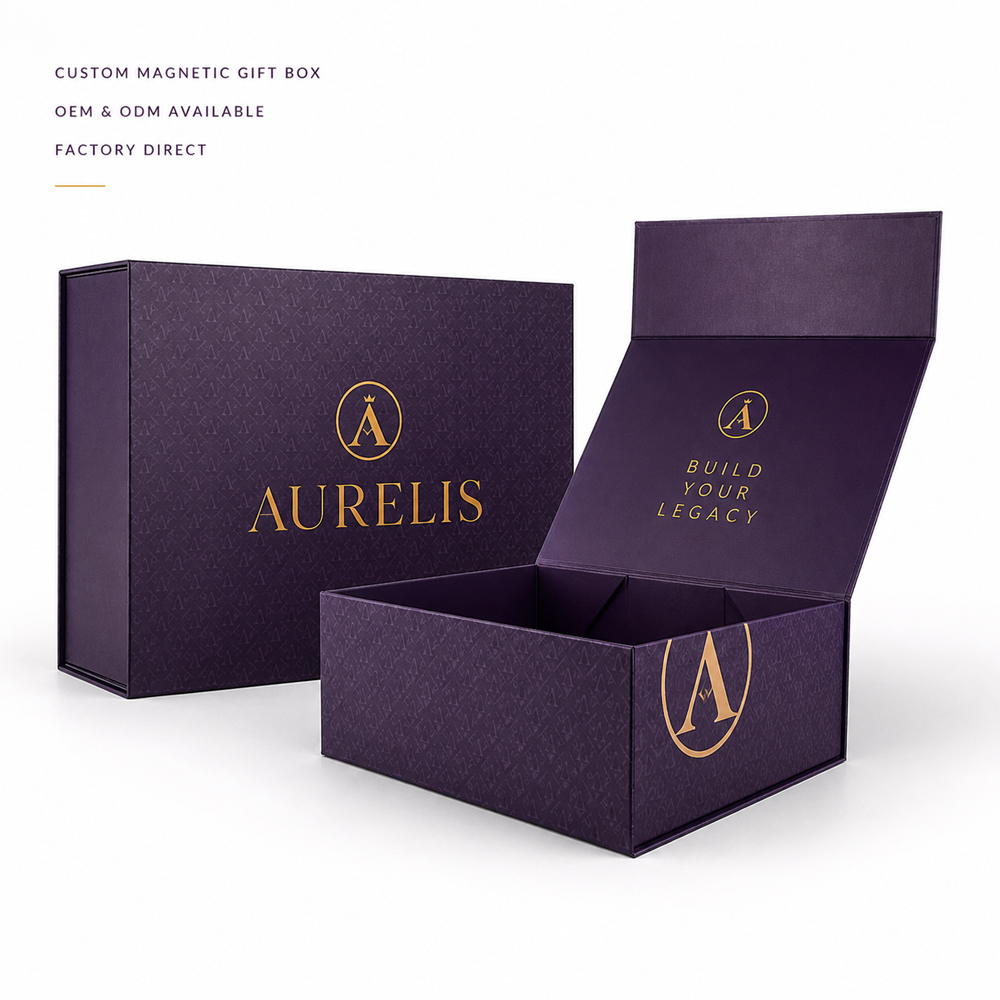 Magnetic closure paper boxes folding rigid gift box packaging luxury custom logo for high end jewelry items
