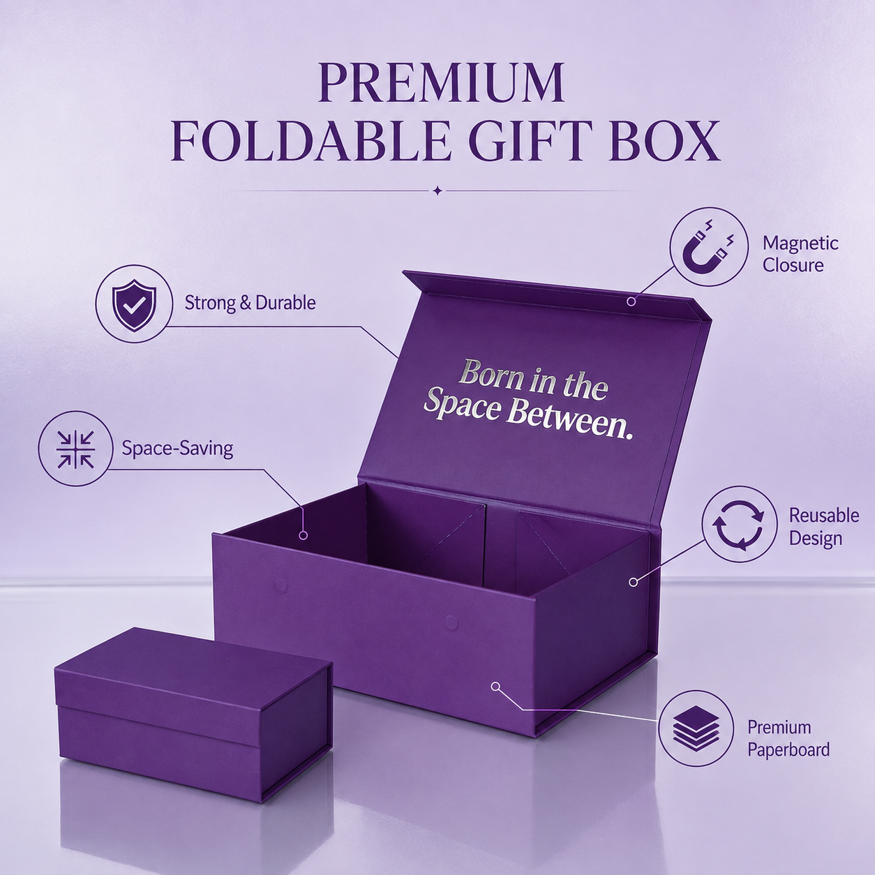 Premium folding paper boxes magnetic closure rigid gift box packaging luxury custom logo for cosmetic brands
