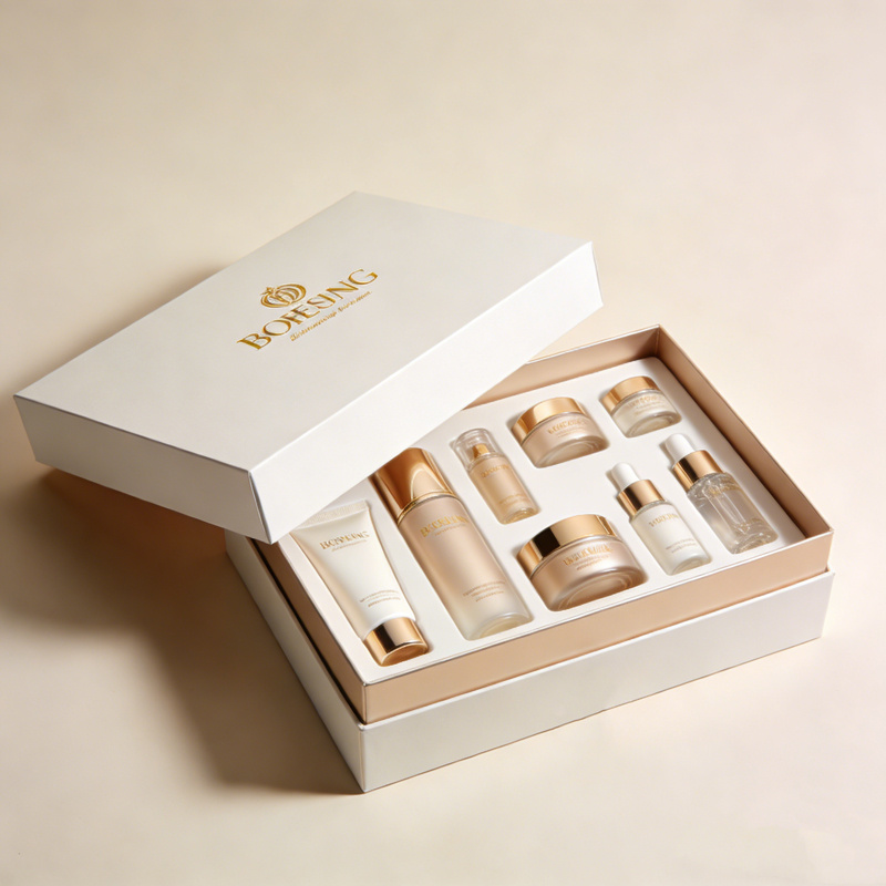 Cosmetic Box Packaging Luxury for Lip Gloss and Makeup Sets with Clear Window Display and Logo