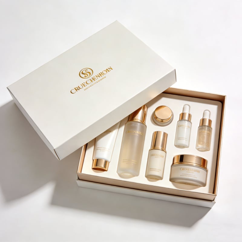 Cosmetic Box Packaging Luxury for Lip Gloss and Makeup Sets with Clear Window Display and Logo