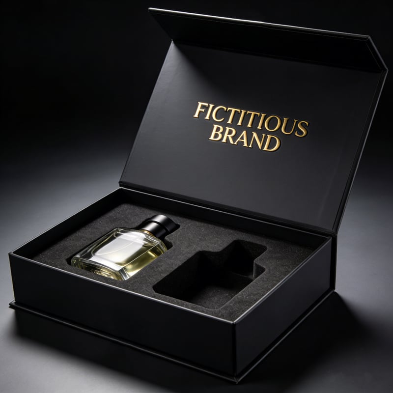 Custom perfume gift box personalized with recipient name or message for special occasions and gifting