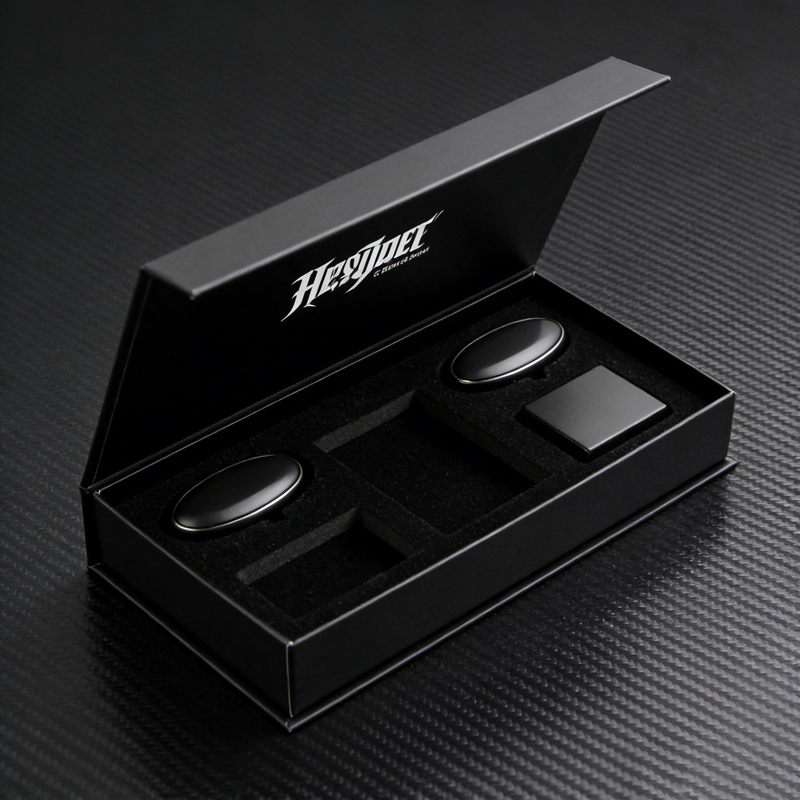 Rigid magnetic box premium packaging solution with embossed logo for luxury brands and products