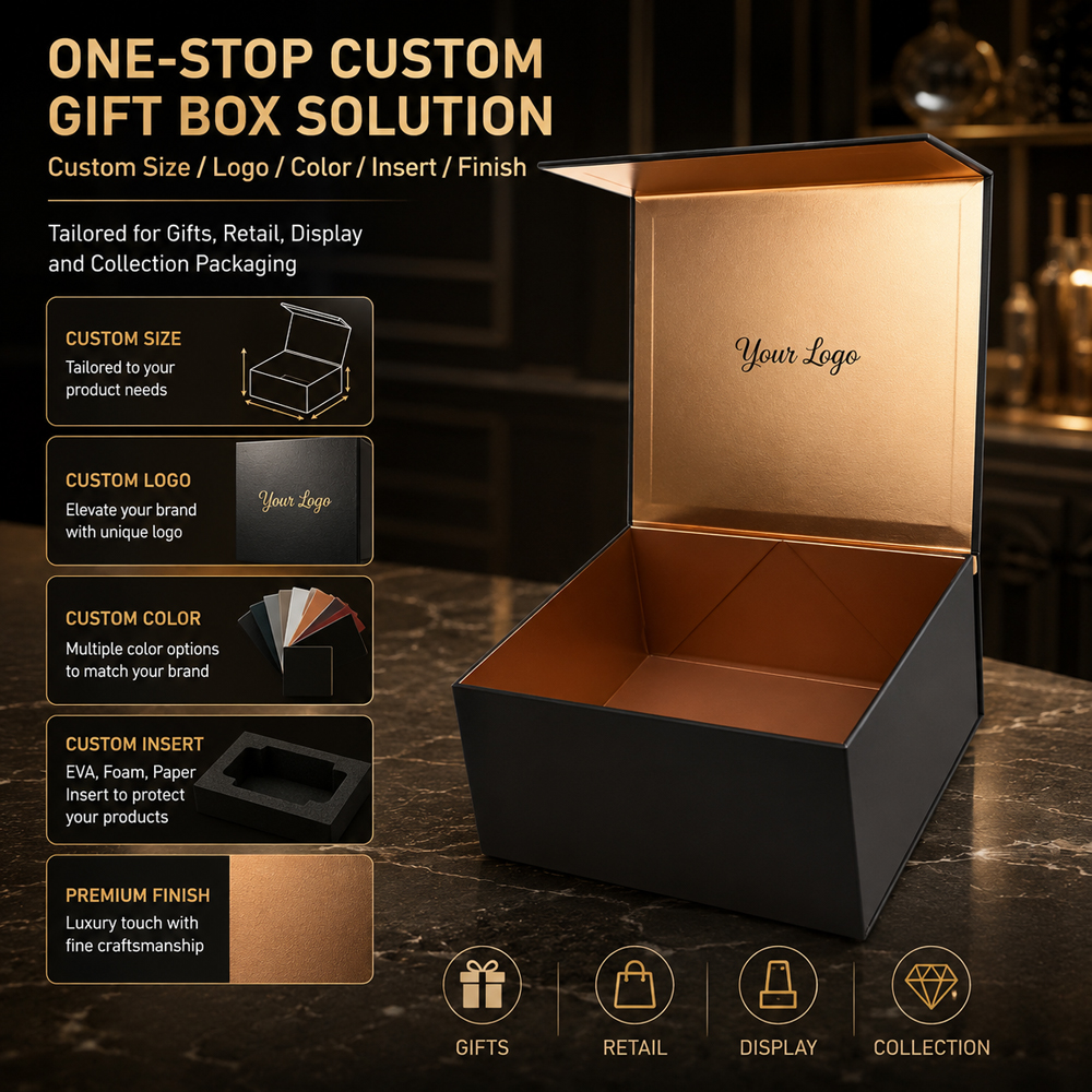 Foldable magnetic paper boxes closure rigid gift box packaging luxury custom logo for premium product packaging
