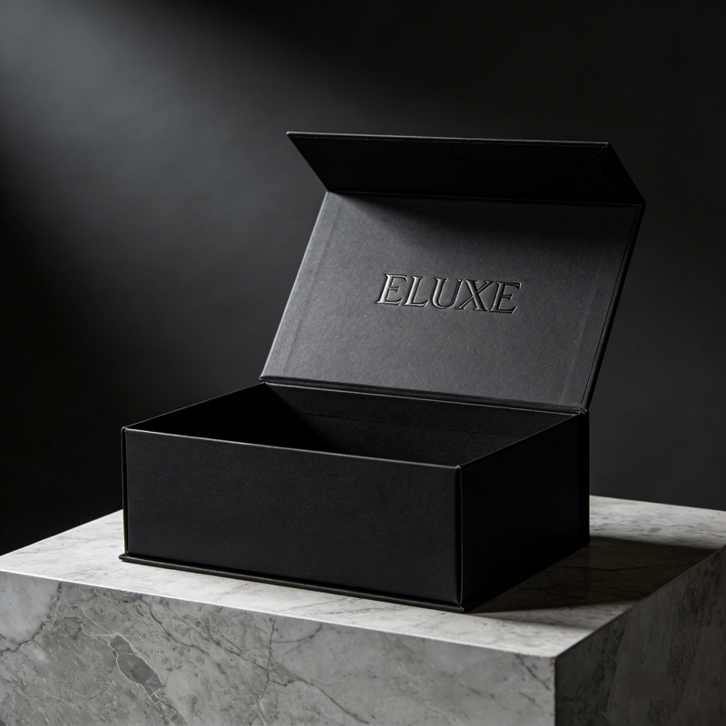 Magnetic gift paper box for candle jar and cosmetics with secure closure and custom print