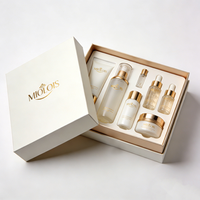 Cosmetic Box Packaging Luxury for Lip Gloss and Makeup Sets with Clear Window Display and Logo
