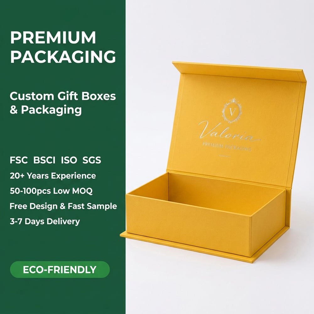 Package box for fridge magnet and small souvenir items with custom printing available
