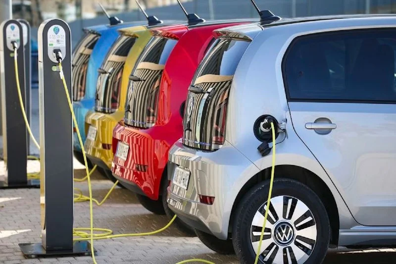Public EV charging station in a North African city