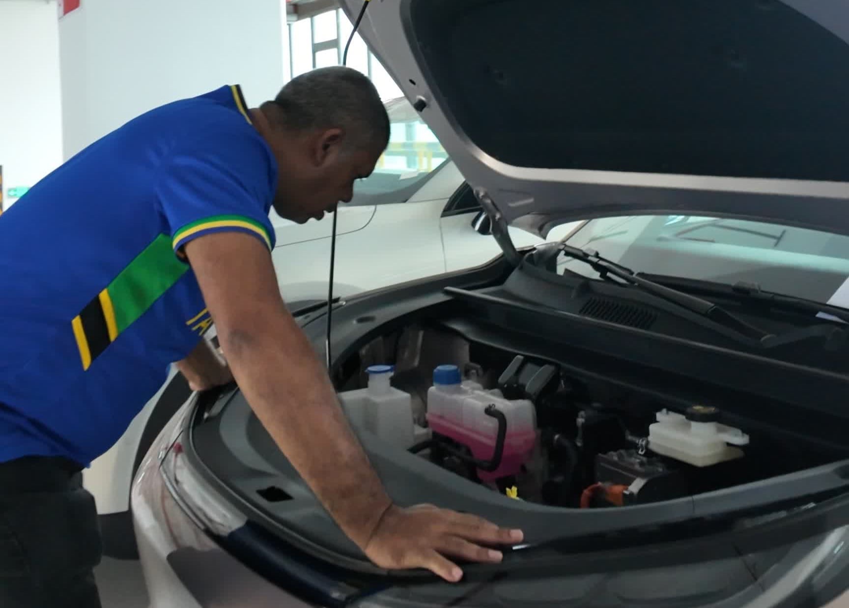 African importer conducts on-site physical inspection of bulk Chinese gasoline SUV inventory