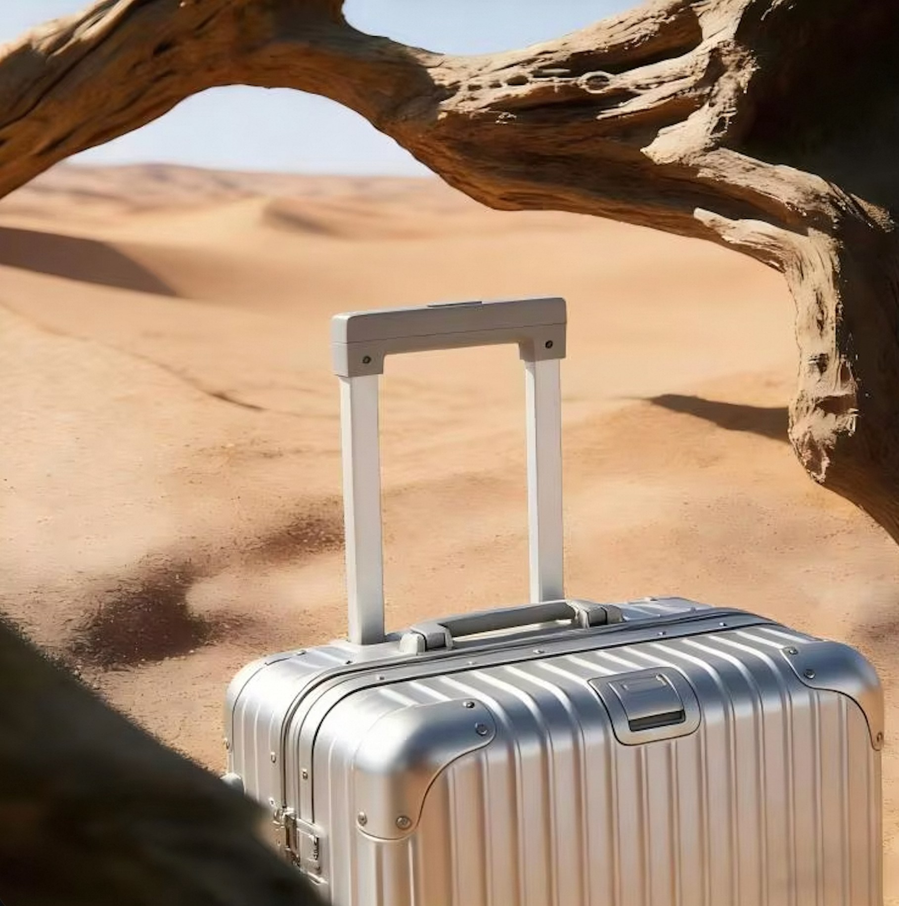 20-tommers koffert av rent aluminium med TSA-lås, universelle hjul og minimalistisk design for forretningsreiser