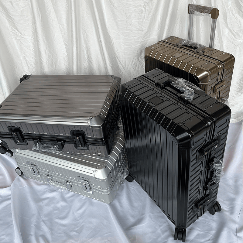 Classic All Aluminum 20 Inch Business Aluminum Luggage Set TSA Lock 360° Spinner Wheels Suitcase Hard Aluminum Luggage Carry on