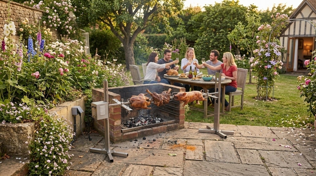 Stainless Steel Modern Charcoal Rotisserie Grill Kit Outdoors manufacture
