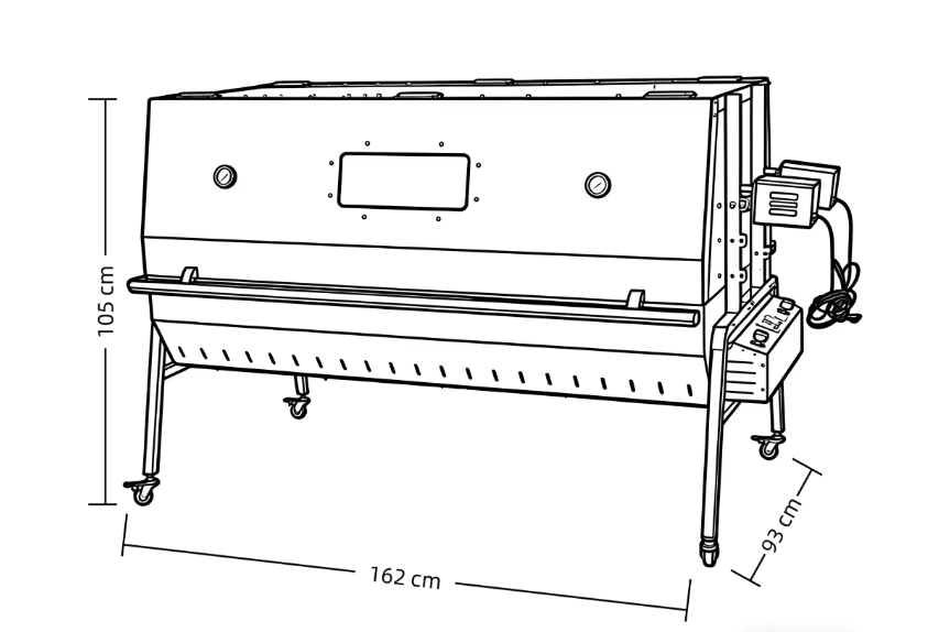 Double Lid Rotisserie Spit Roaster | Dual Fuel Commercial BBQ Grill details
