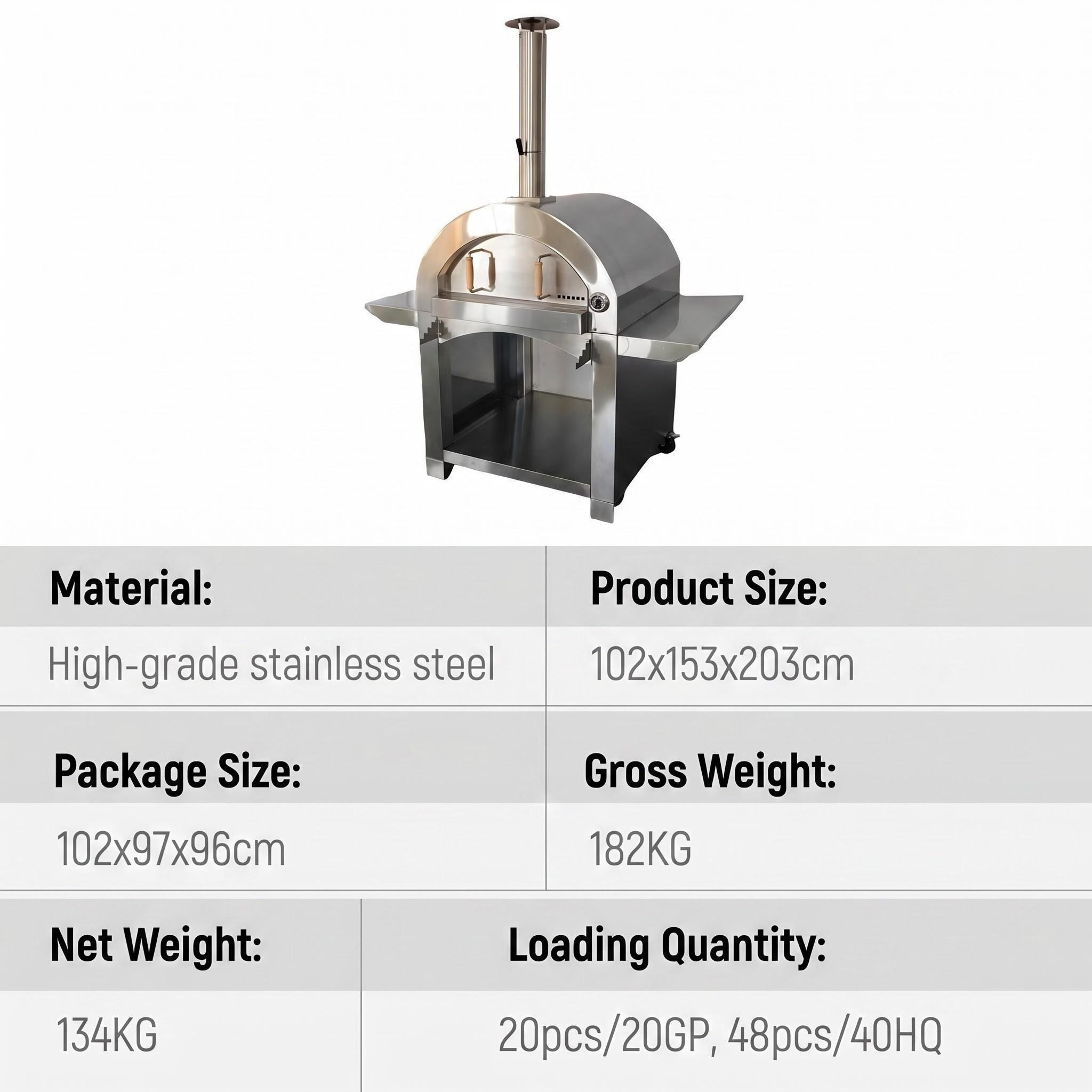 Stainless Steel Pizza Oven for Outdoor Cooking details