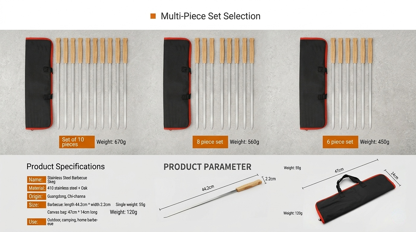 Stainless Steel Wooden Handle Barbecue Skewers 8-Piece Set-3.jpg