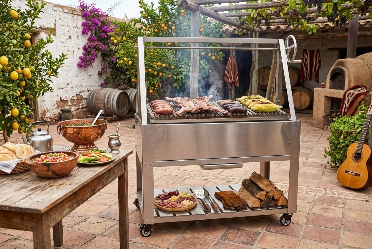 Santa Maria Style Charcoal Grill for Outdoor Cooking