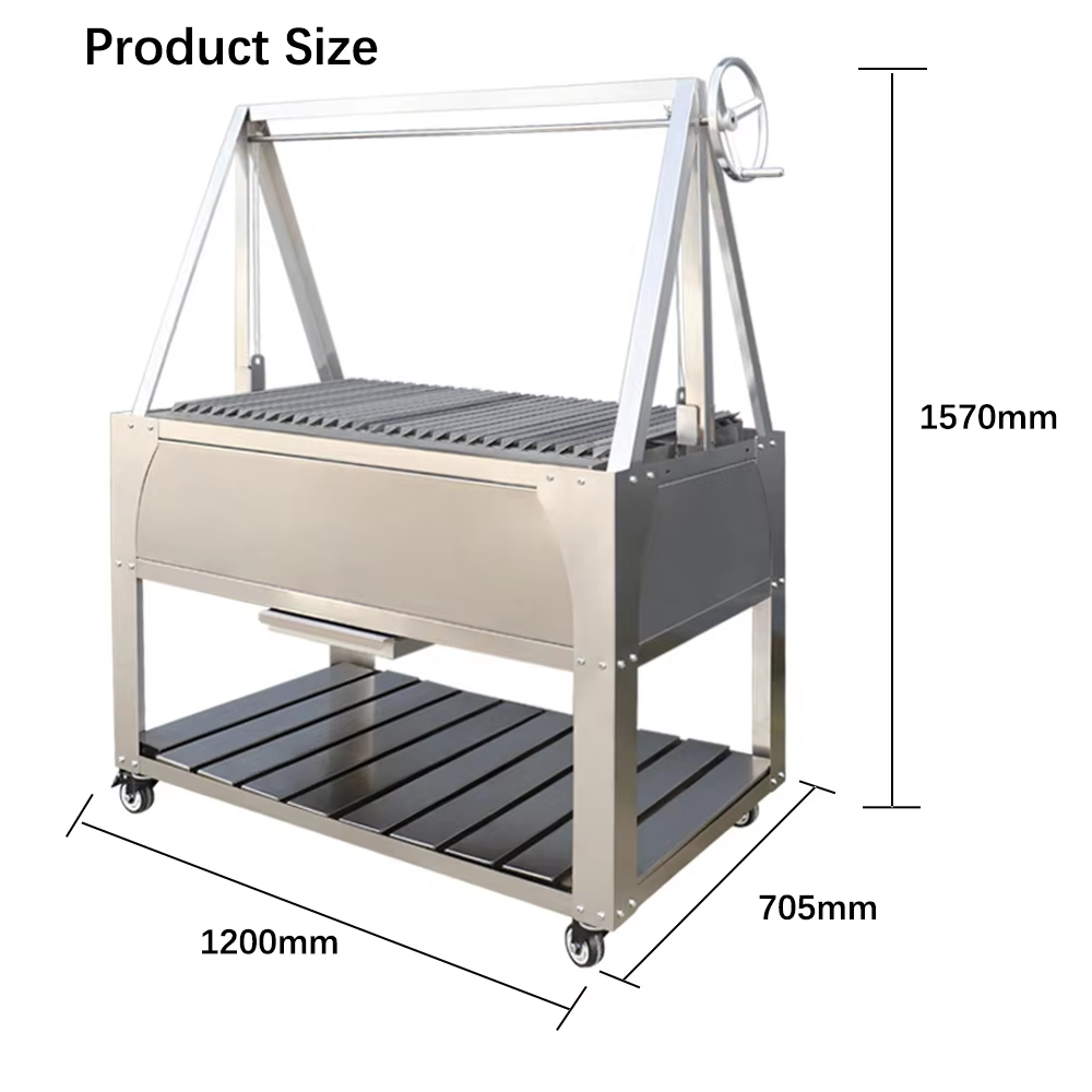 Santa Maria Grill Stainless Steel Rotisserie Skewer Charcoal BBQ details