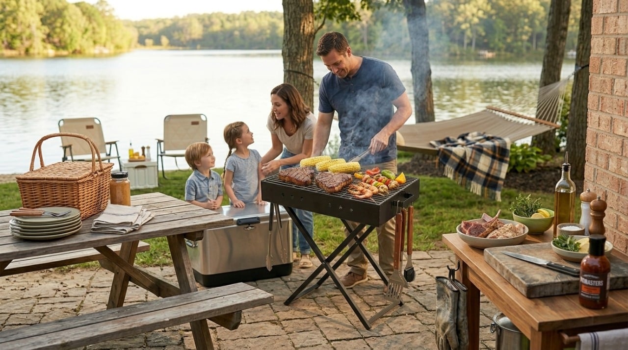 Durable Outdoor Camping Folding BBQ Grill factory