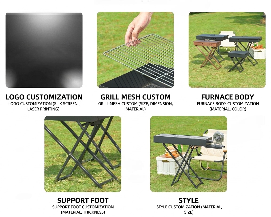 Durable Outdoor Camping Folding BBQ Grill details