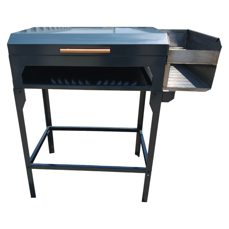 TS-CG-001 — Triple V-Grate Dual-Zone Charcoal BBQ Grill