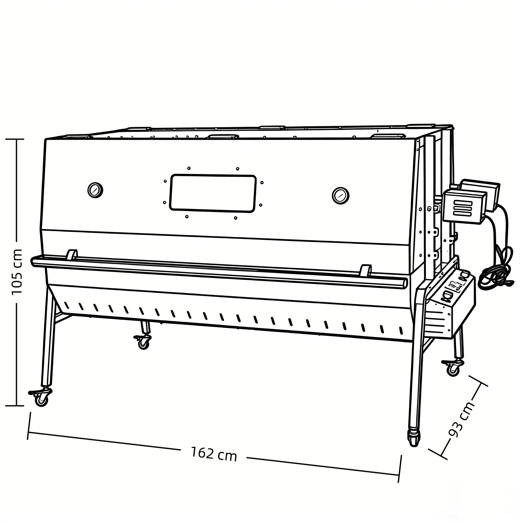 Double Lid Stainless Steel Spartan Spit Roaster with Two Motors details