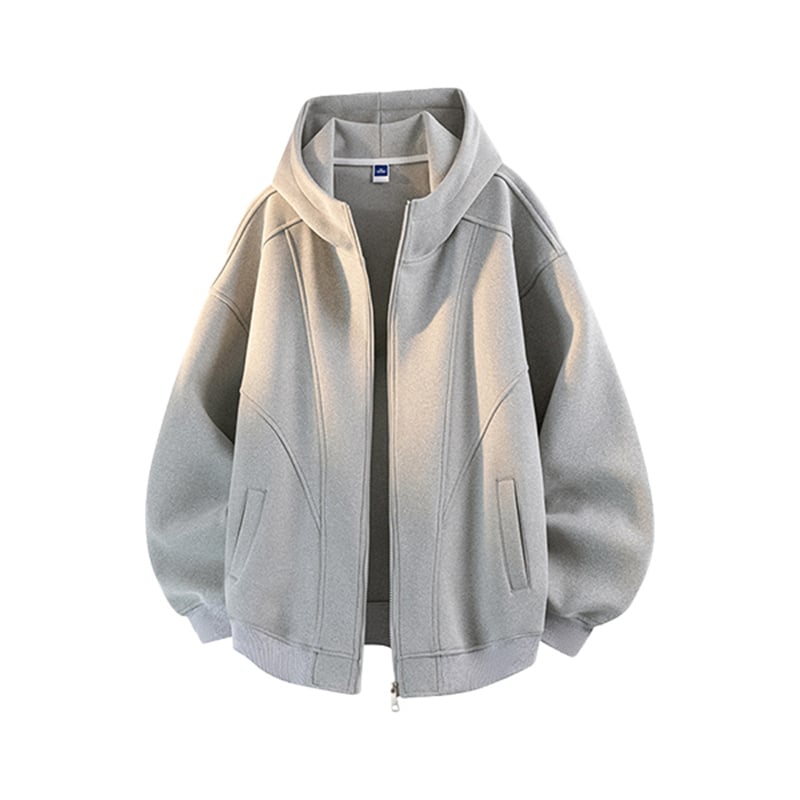 2026 Spring Autumn New Solid Color Hooded Cardigan, American Heavyweight Casual Sweatshirt for Teenagers