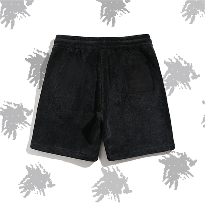 Solid Black Fleece 2 Piece Outfit Oversized Hoodie Drawstring Shorts Terry Towel Fabric Sweatsuit Wholesale Custom Logo
