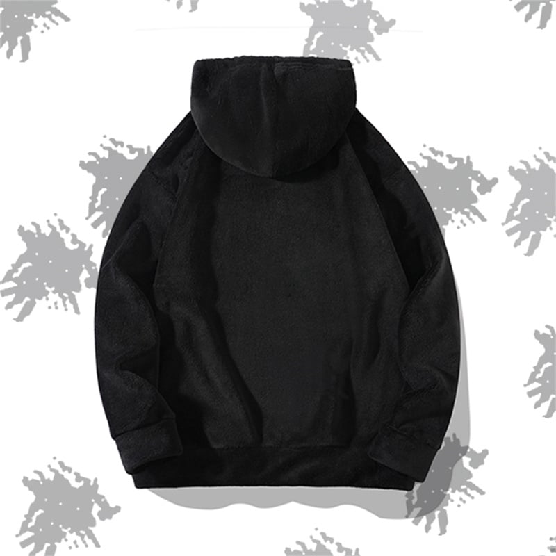 Solid Black Fleece 2 Piece Outfit Oversized Hoodie Drawstring Shorts Terry Towel Fabric Sweatsuit Wholesale Custom Logo
